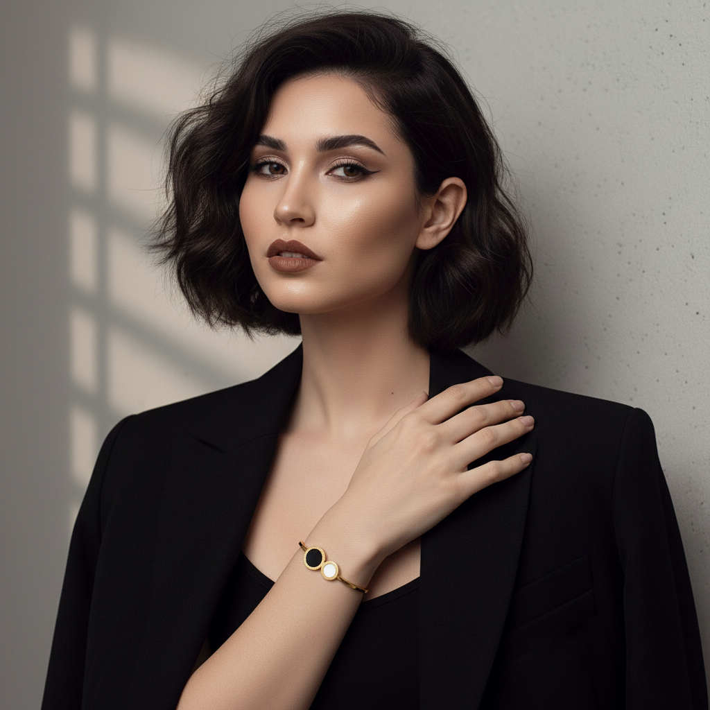 Classic Roman Round Gold Bracelet