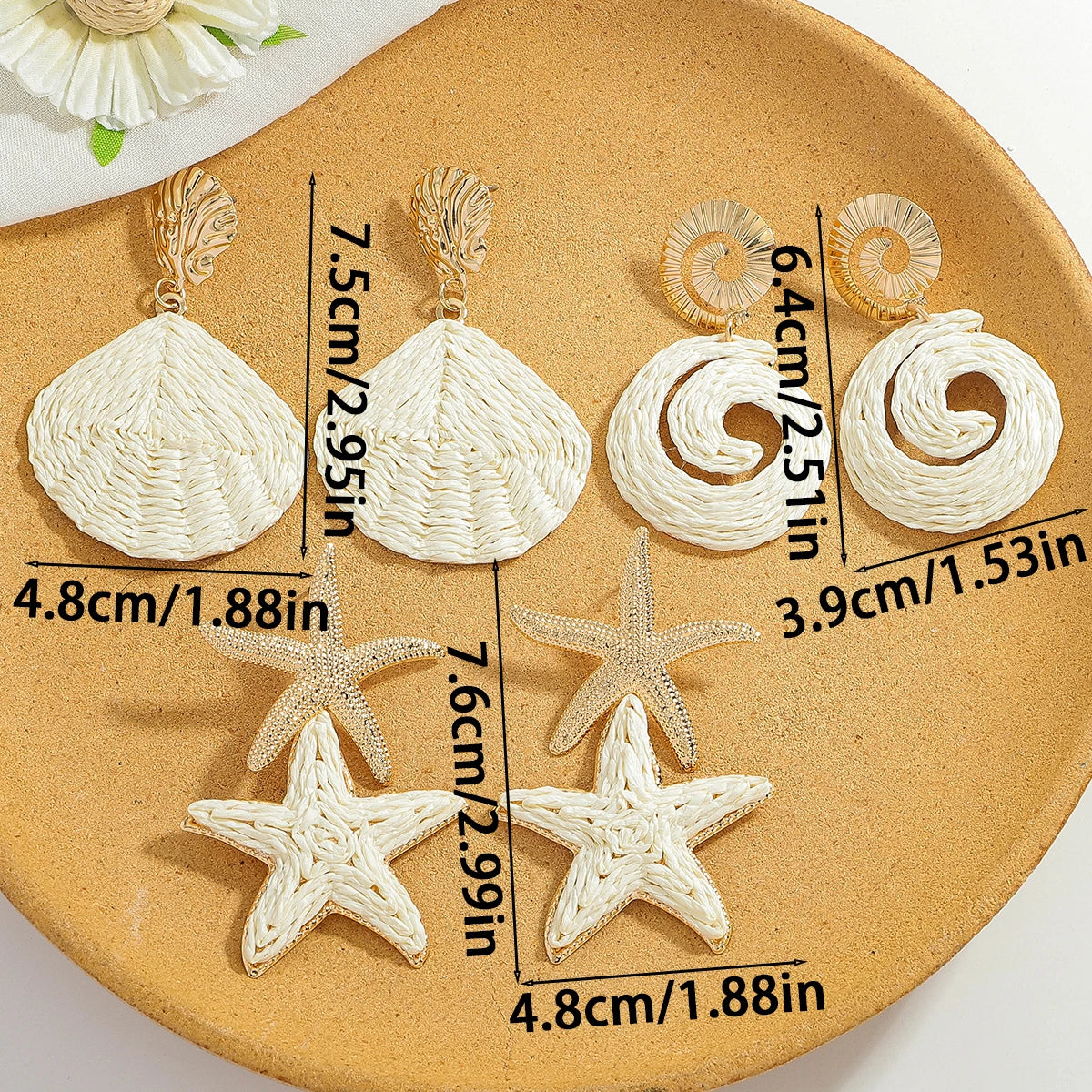 Sea Breeze – Boho Rattan Ocean Earrings