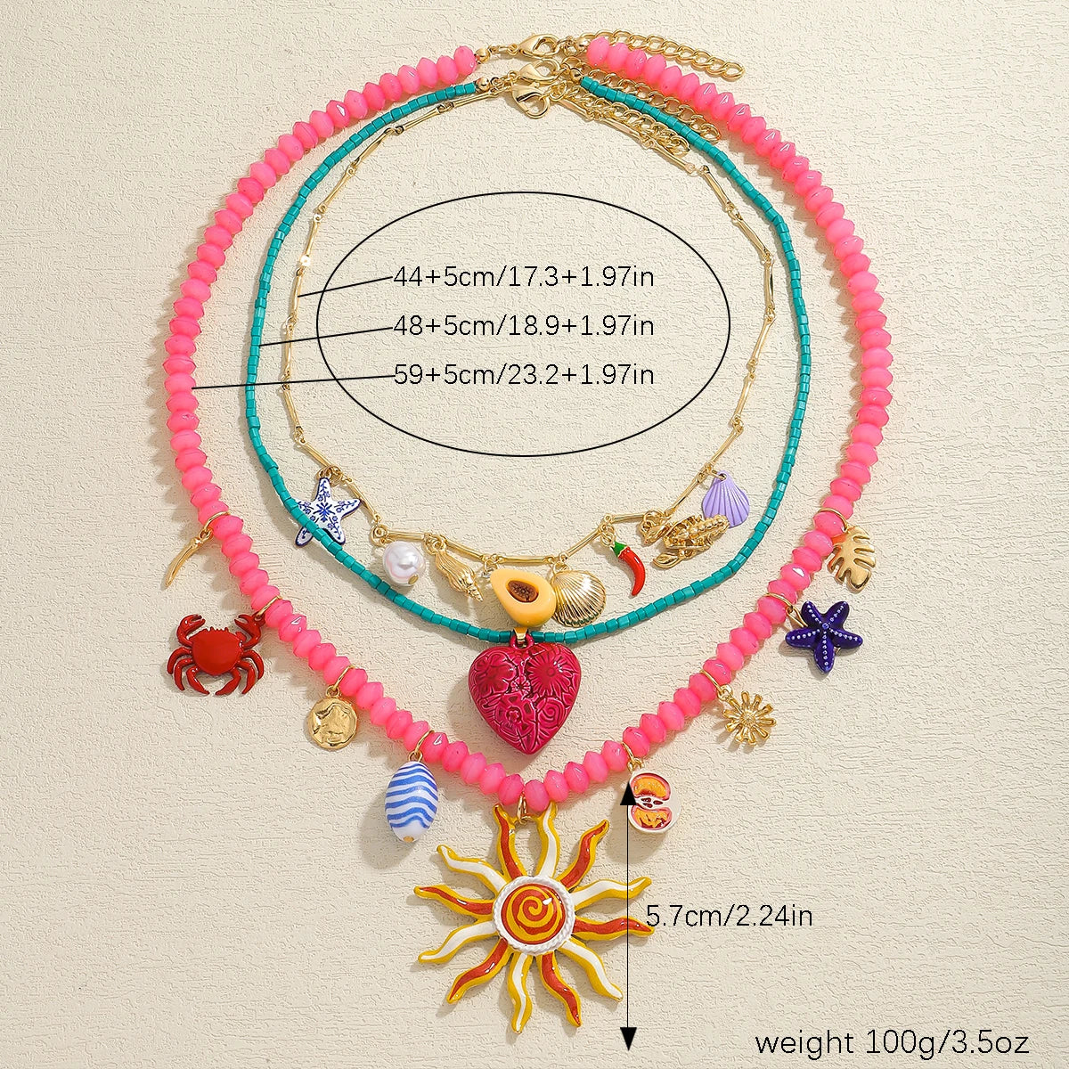 Candy Charm Bead Necklace Set