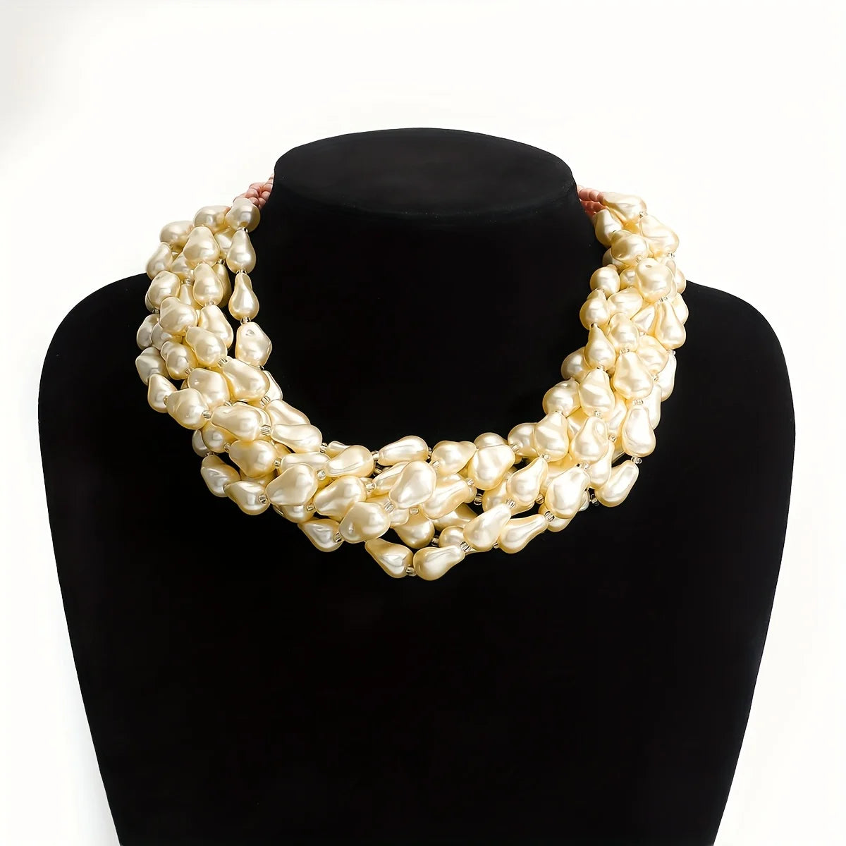 Elegant Handmade Long Pearl Necklace for Women – Multilayer Design