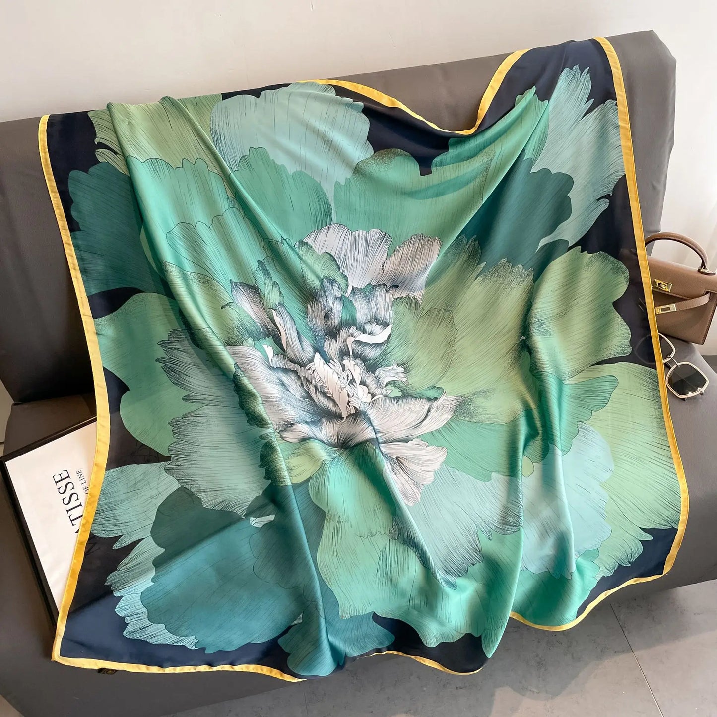 Equestrian Elegance: Luxury Horse Print Square Scarf