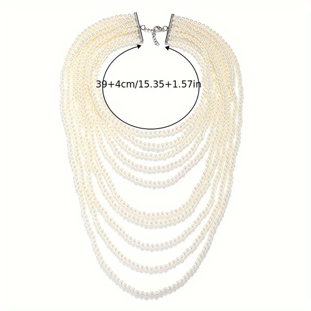 Pearl Elegance – Multi-Layer Beaded Necklace