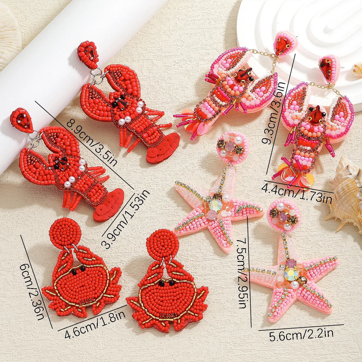Ocean Charm Lobster & Crab Earrings