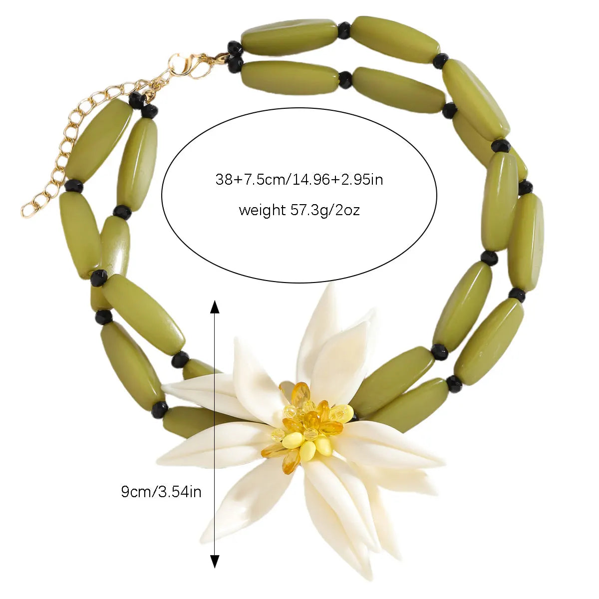 Lotus Bloom Beaded Necklace