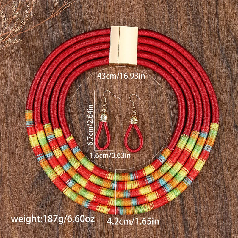 Elegance of Africa – Multi-layer Woven Jewelry Set
