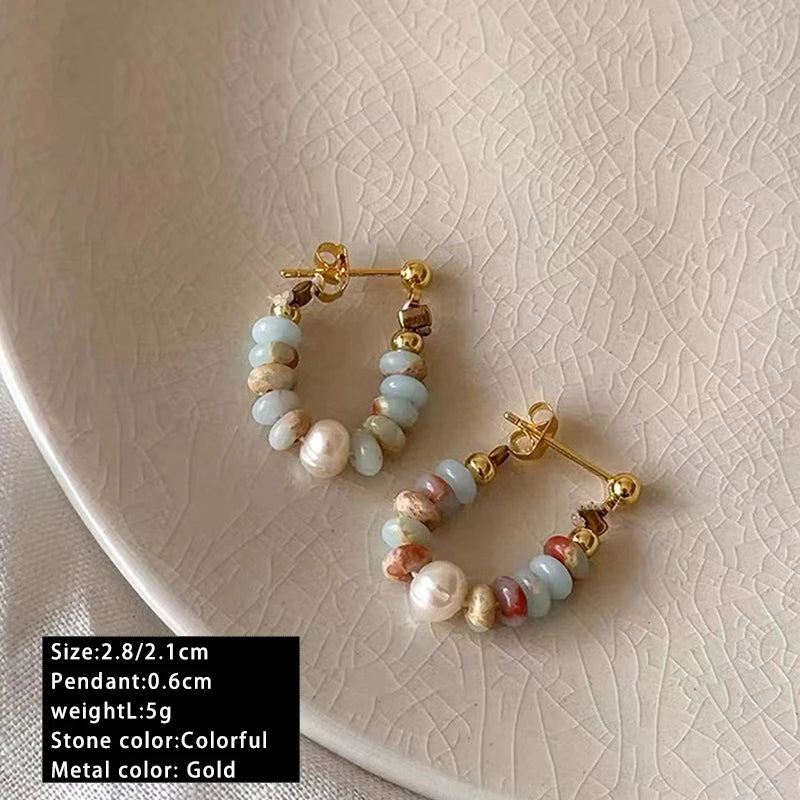 Natural Stone & Pearl Pendant