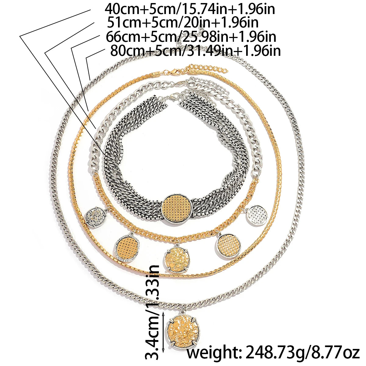 Vedawas Trendy Medallion Necklace Set