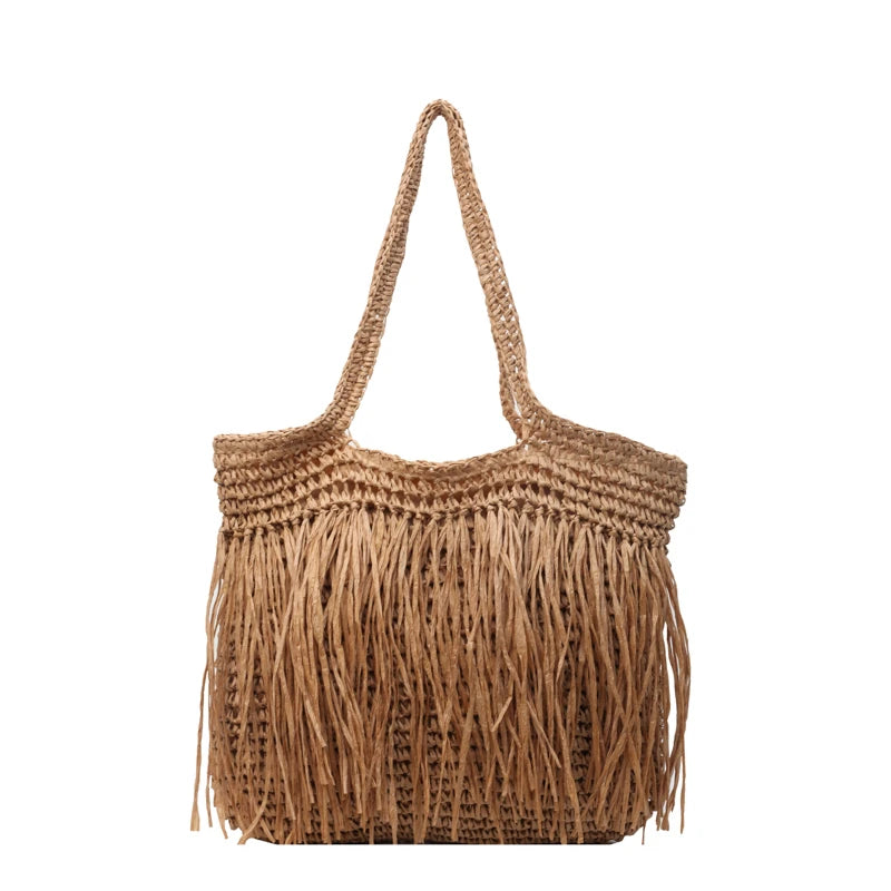 Women’s Woven Straw Shoulder Bag
