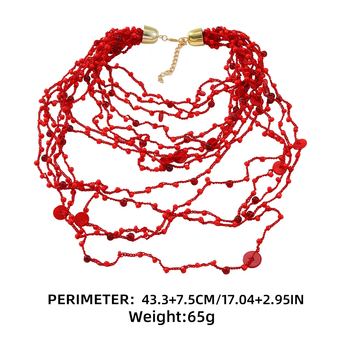 Boho Glow – Handwoven Beaded Shell Multilayer Necklace