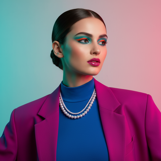 Sexy Purple Rose Bead Chain Necklace