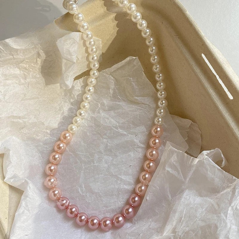 Gradient Pink Pearl Necklace