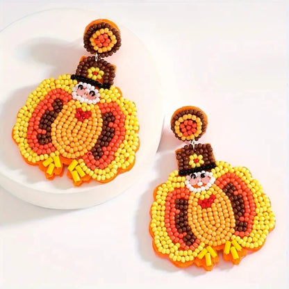 Thanksgiving Pumpkin & Turkey Earrings