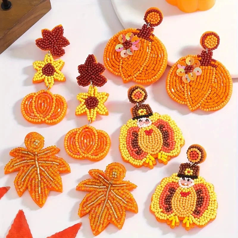 Thanksgiving Pumpkin & Turkey Earrings