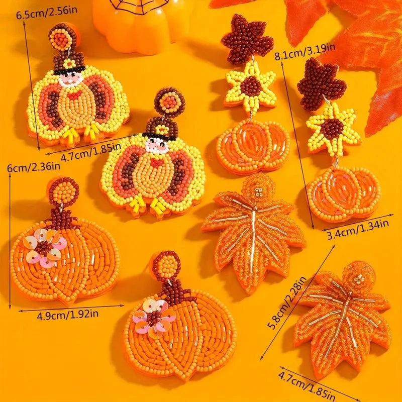Thanksgiving Pumpkin & Turkey Earrings