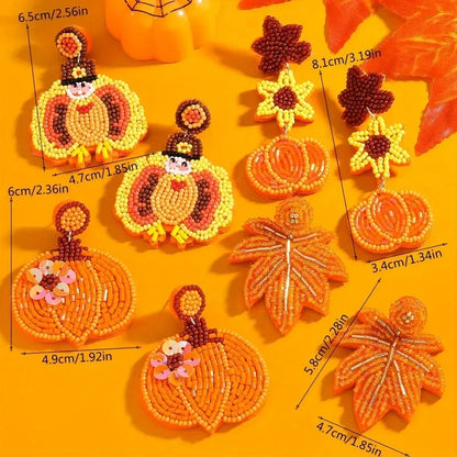 Thanksgiving Pumpkin & Turkey Earrings