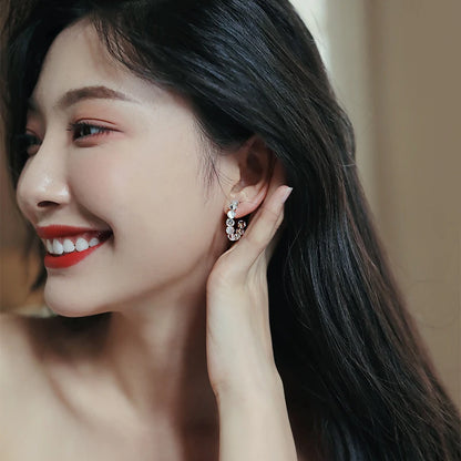 Elegant Opal Hoop Earrings