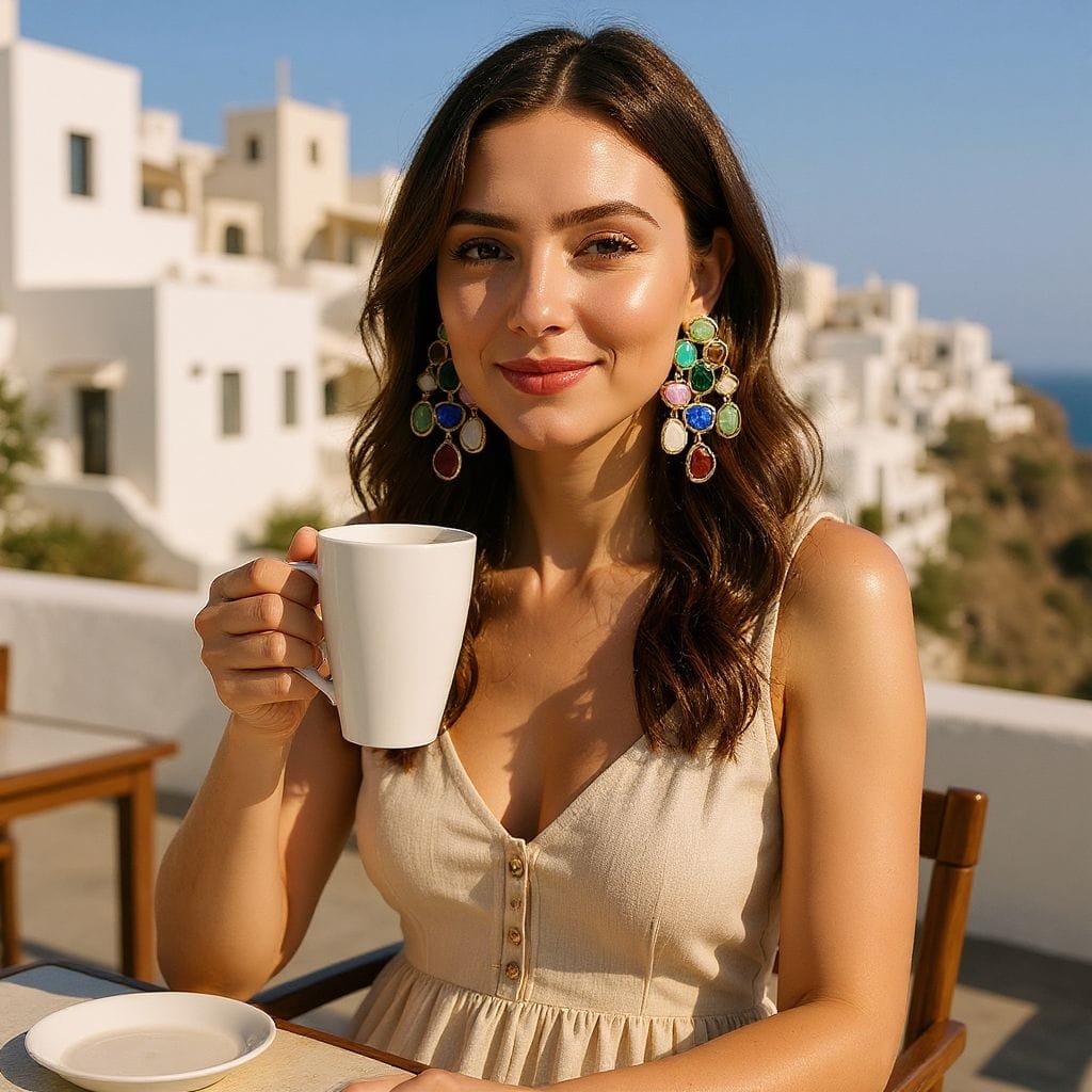 Vintage Resin Geometric Earrings