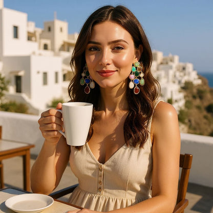 Vintage Resin Geometric Earrings