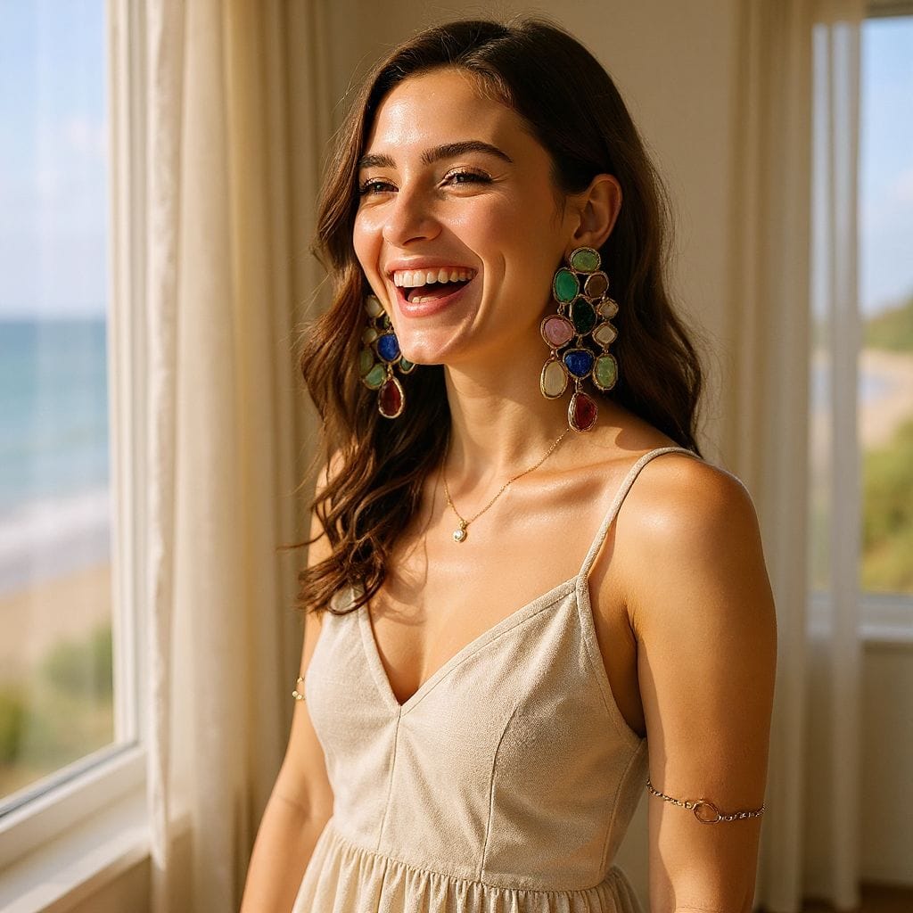 Vintage Resin Geometric Earrings