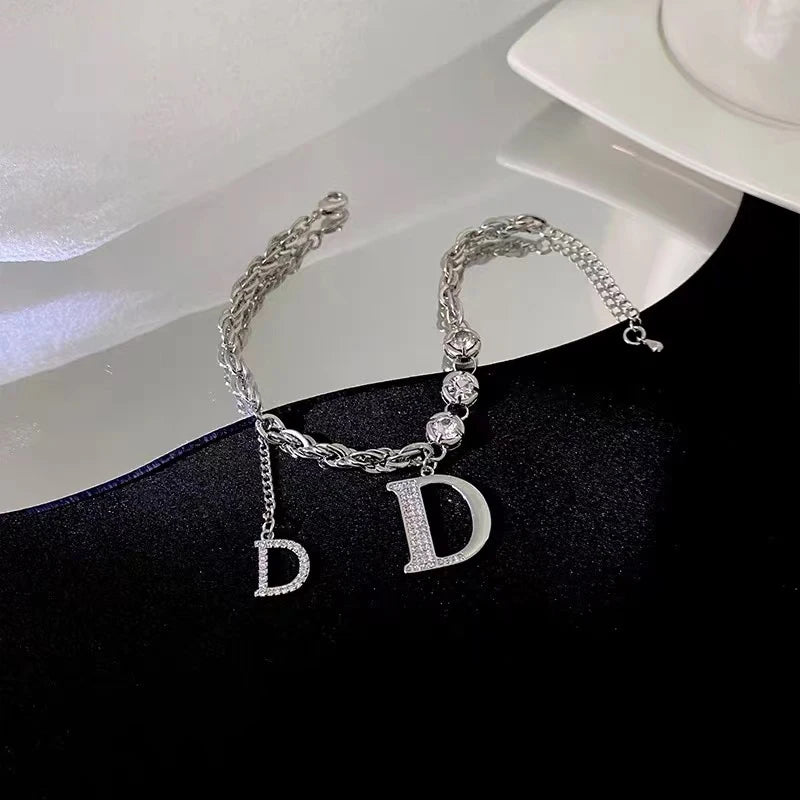 Micro Zircon Letter D Pendant Bracelet