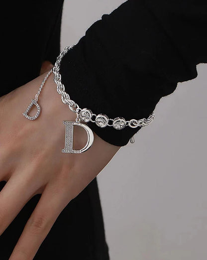Micro Zircon Letter D Pendant Bracelet