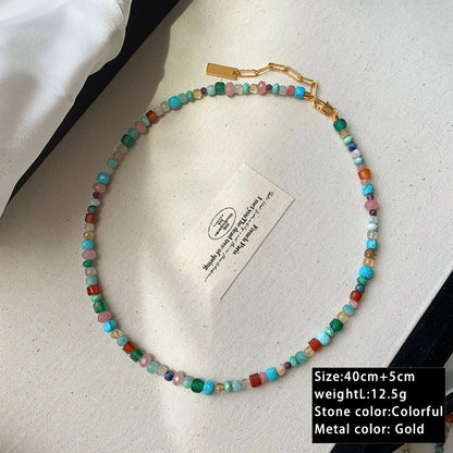 Colorful Natural Stone Beaded Necklace