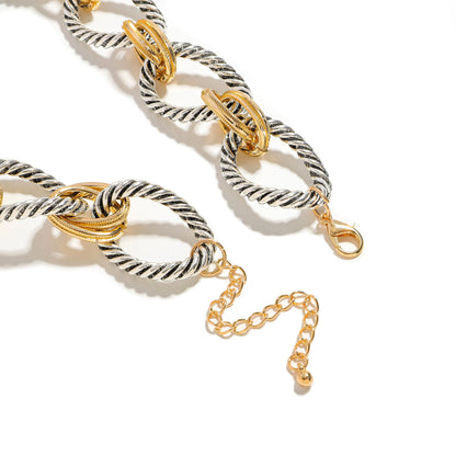 Dual Tone Coin Charm Necklace