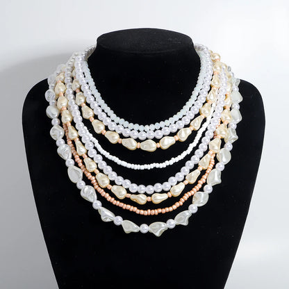 Elegant Handmade Long Pearl Necklace for Women – Multilayer Design