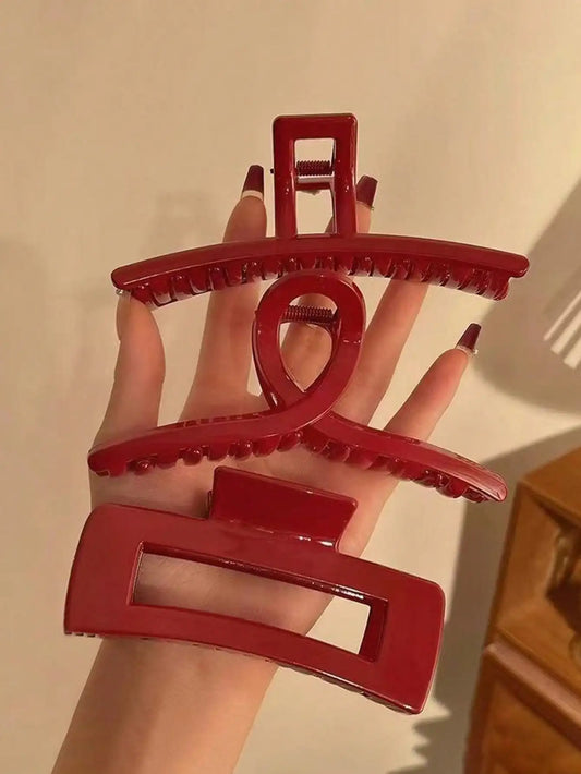 Stylish Wine Red Hair Clip