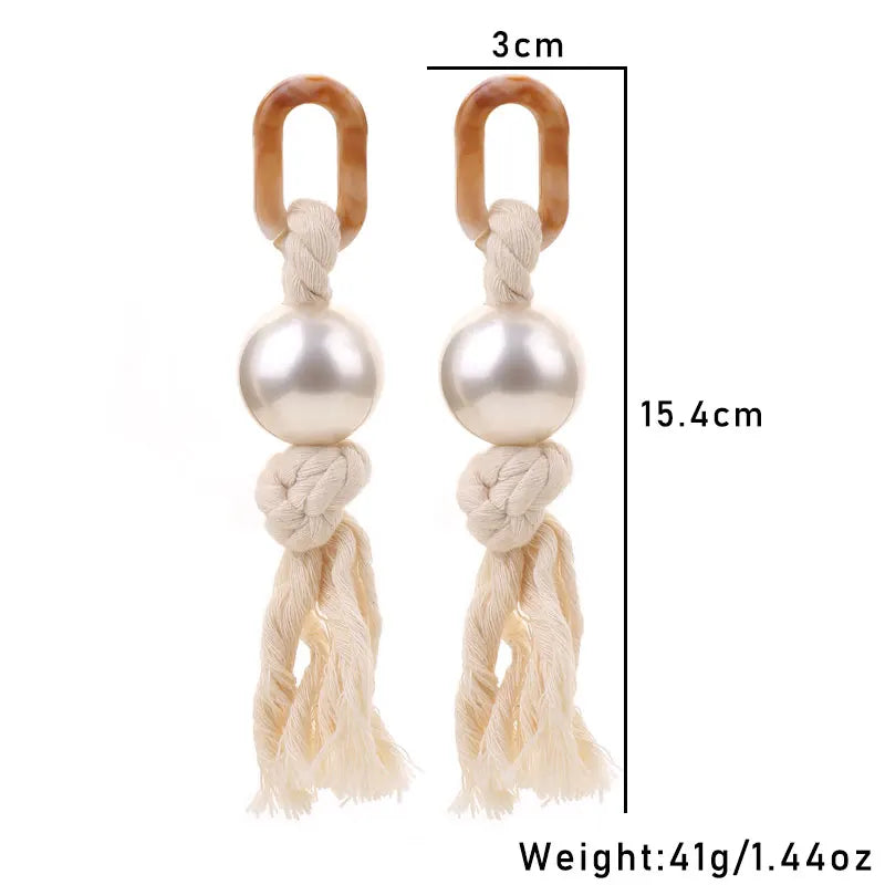Pearl Twist – Handmade Statement Rope Earrings