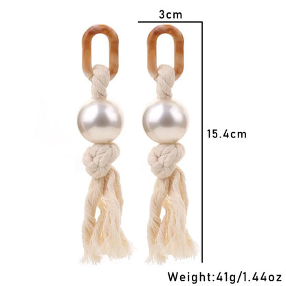 Pearl Twist – Handmade Statement Rope Earrings