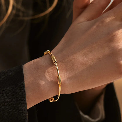 Smooth Wire Geometric Bangle
