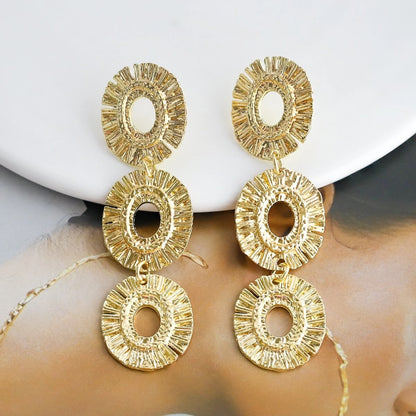 Golden Hollow Flower Earrings
