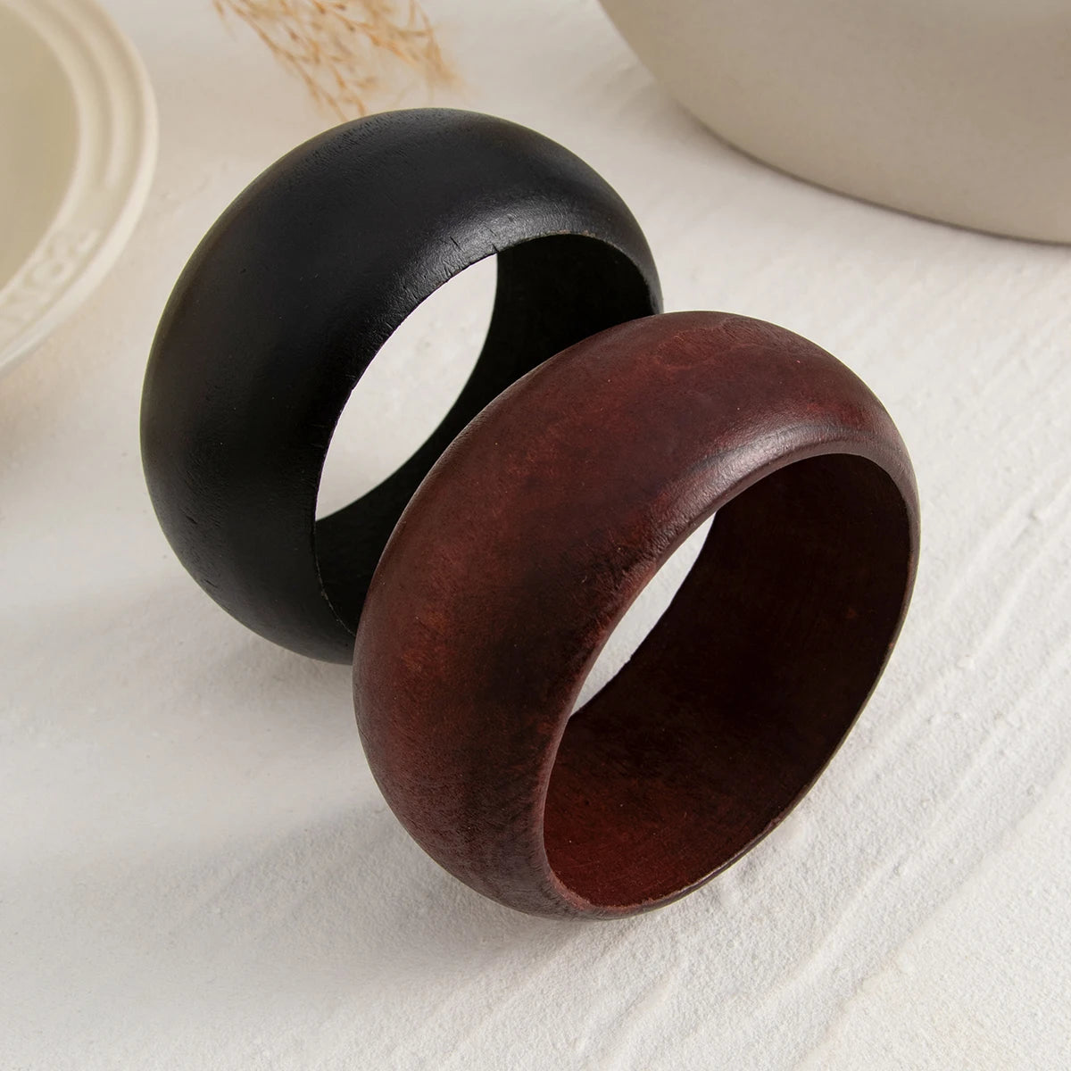 Vintage Irregular Wood Bangles