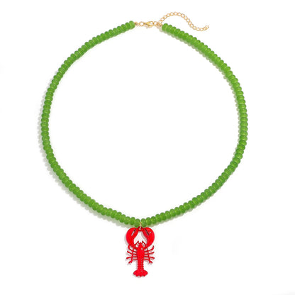 Boho Beaded Crab Necklace