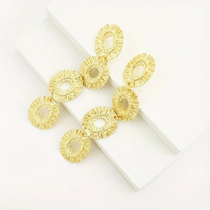 Golden Hollow Flower Earrings
