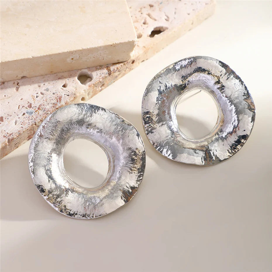Eclipse Bold – Oversized Geometric Circle Studs