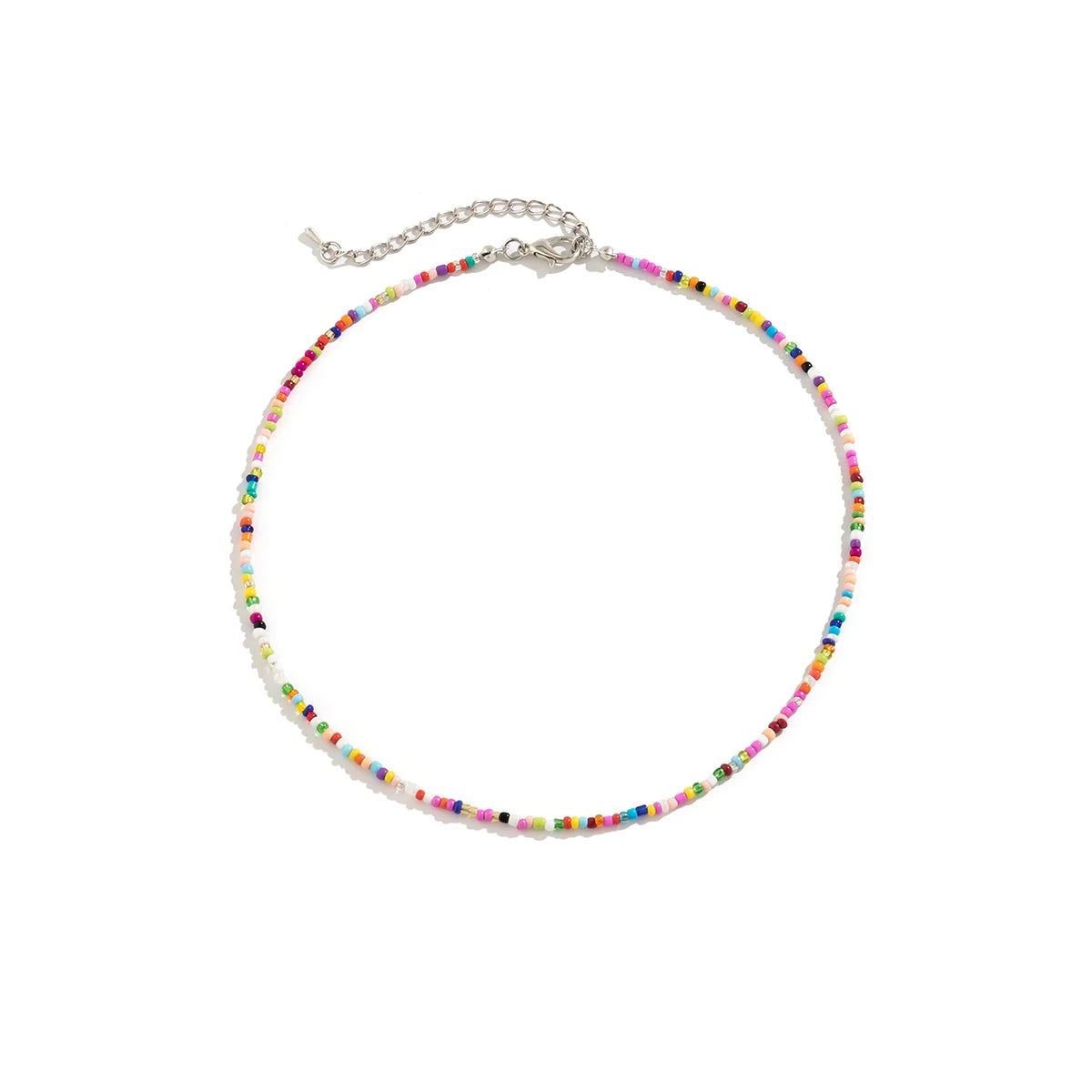 Bohemian Mixed Color Seed Bead Necklace