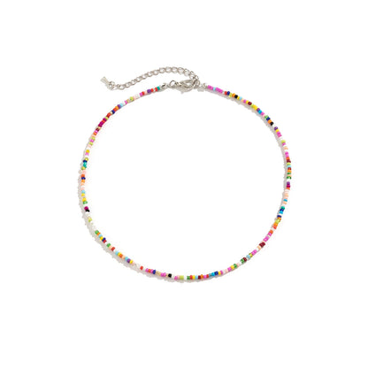 Bohemian Mixed Color Seed Bead Necklace