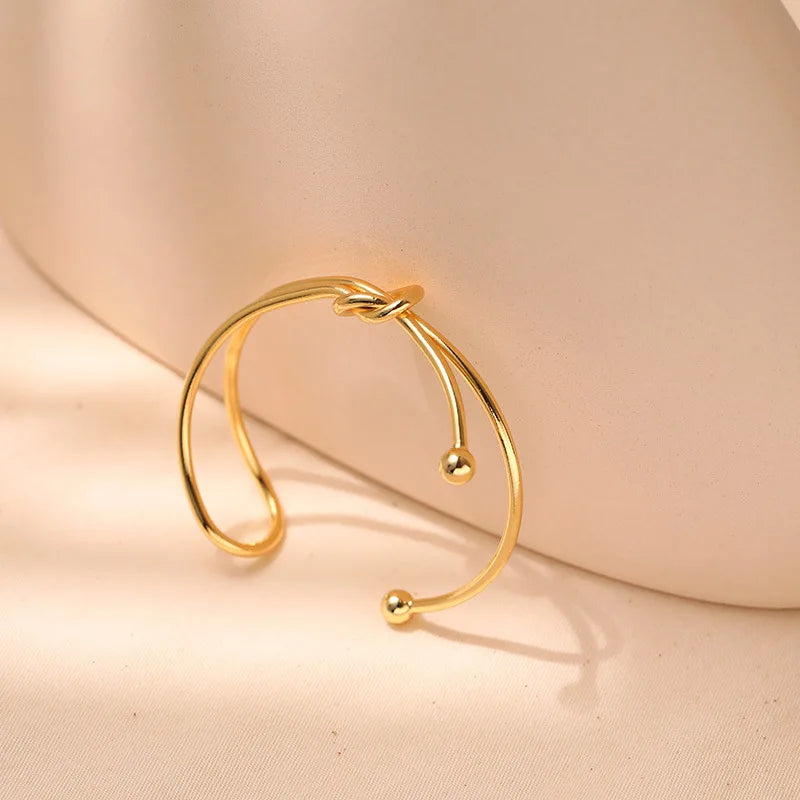 Smooth Wire Geometric Bangle