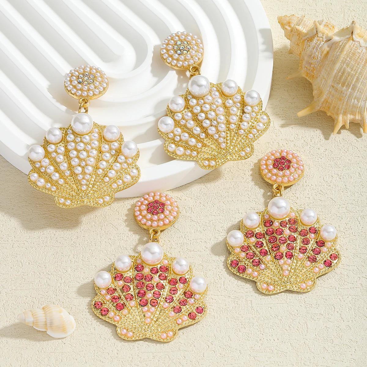 Ocean Sparkle Pearl Earrings