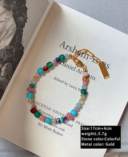 Colorful Natural Stone Beaded Necklace