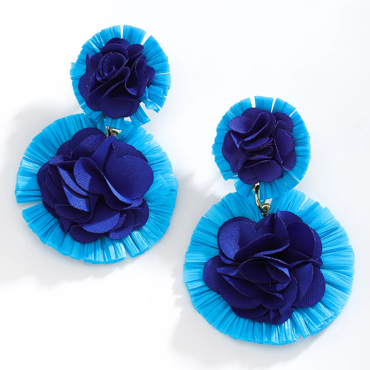 Vedawas Bohemian Raffia Flower Earrings