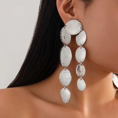 Glam Ellipse – Shiny Sequin Statement Earrings