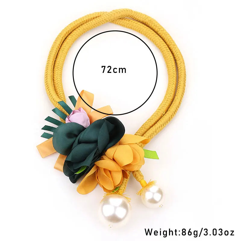 Pearls & Flower Necklace for Women – Boho Wedding & Party Jewelry