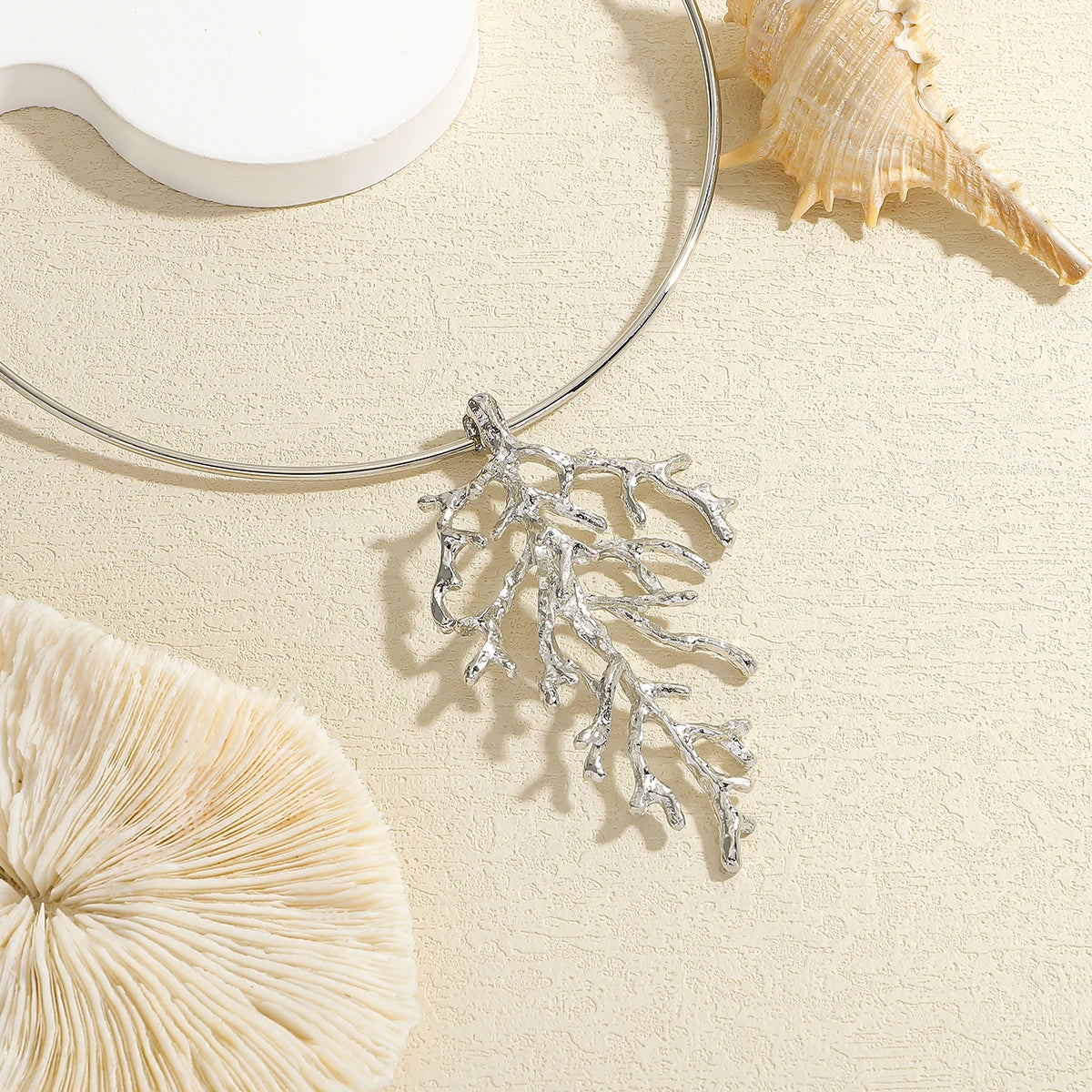 Coral Charm Choker Necklace