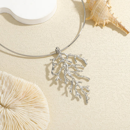 Coral Charm Choker Necklace