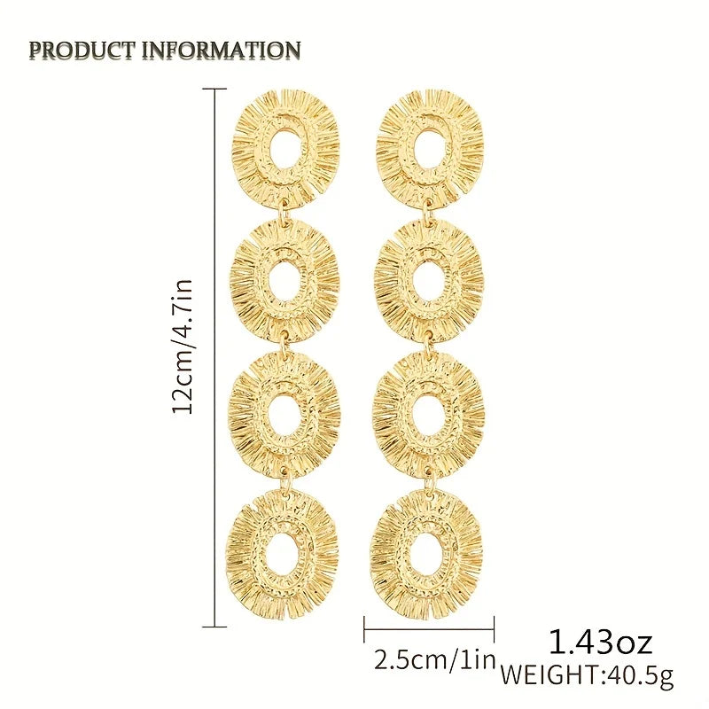 Golden Hollow Flower Earrings