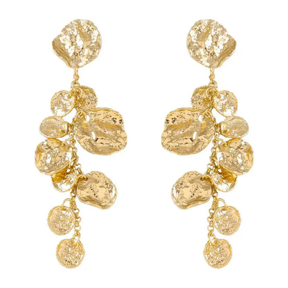 Retro Oval Texture Earrings