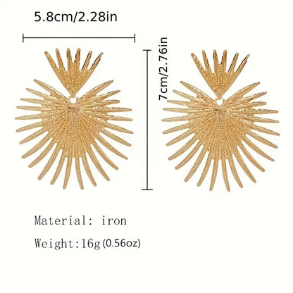 Urban Punk Glow – Gold Statement Earrings & Bangle Set